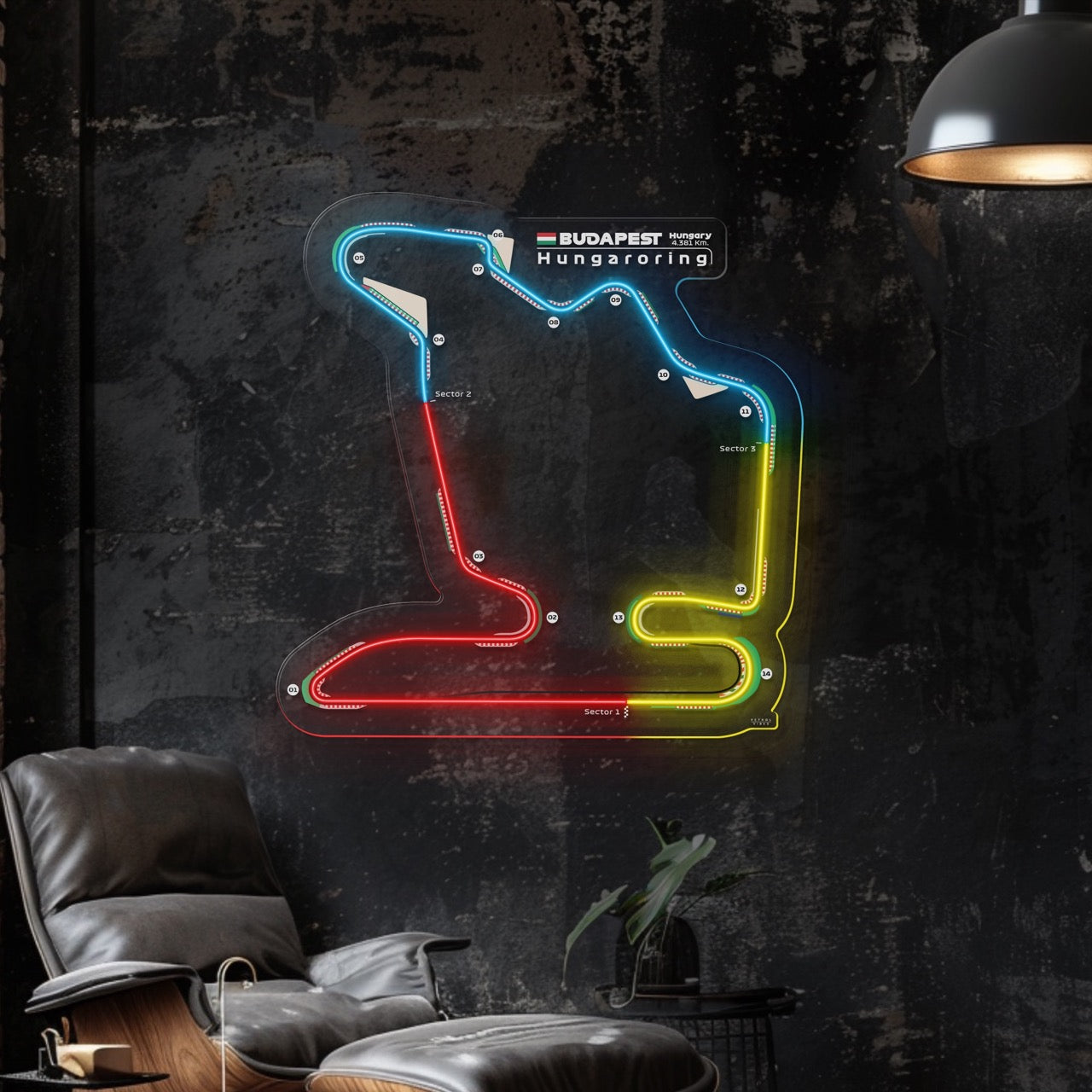 Hungaroring Neon Race Track