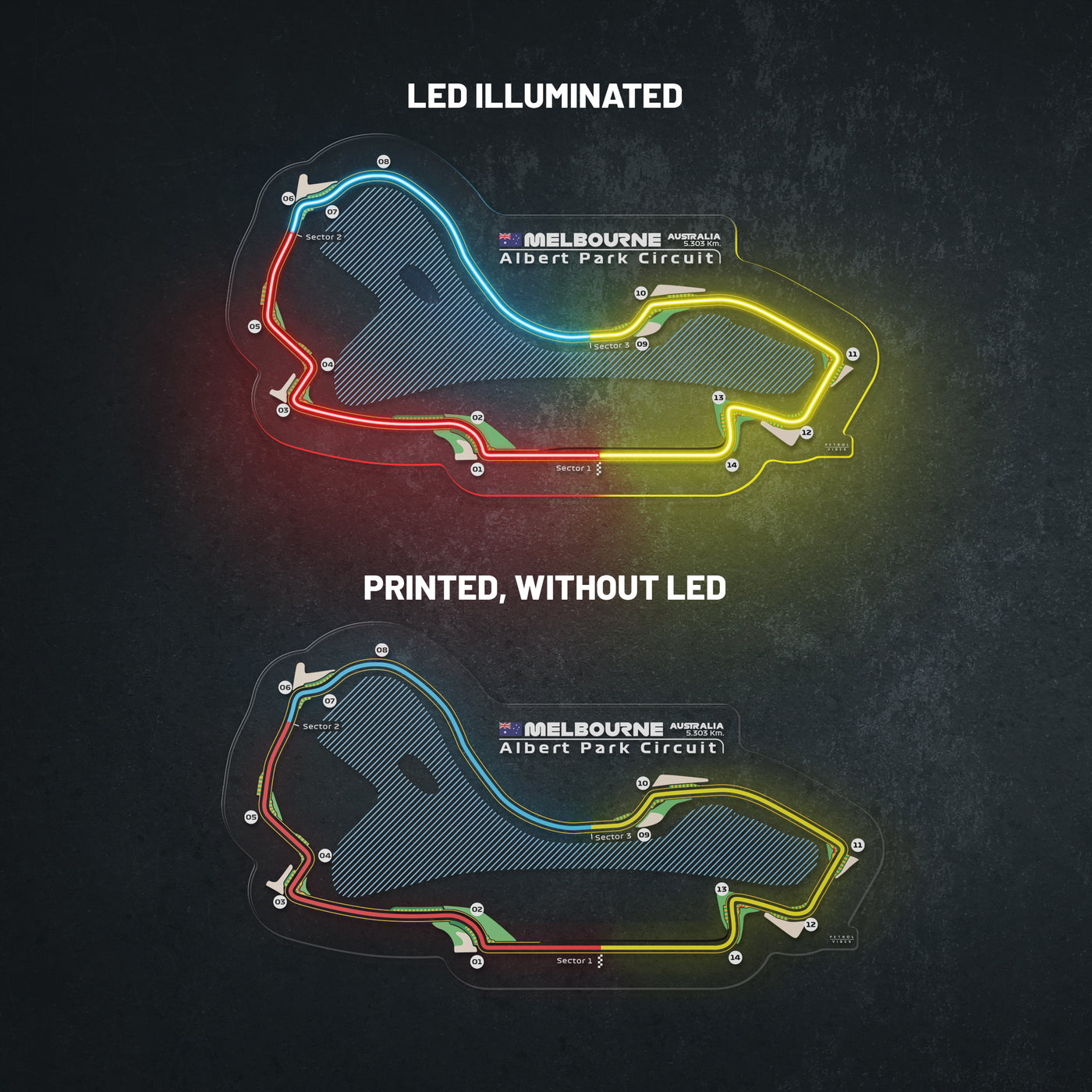 Neon Racing Track Albert Park Circuit Neon Race Track – PetrolVibes
