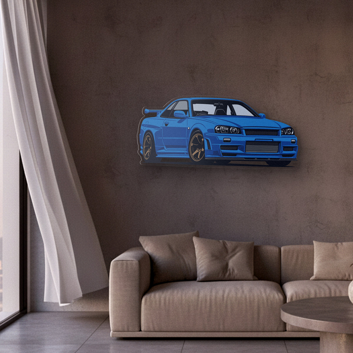 Skyline R34 GTR Front Angle Acrylic Print