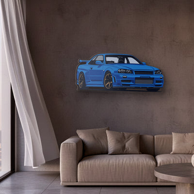 Skyline R34 GTR Front Angle Acrylic Print