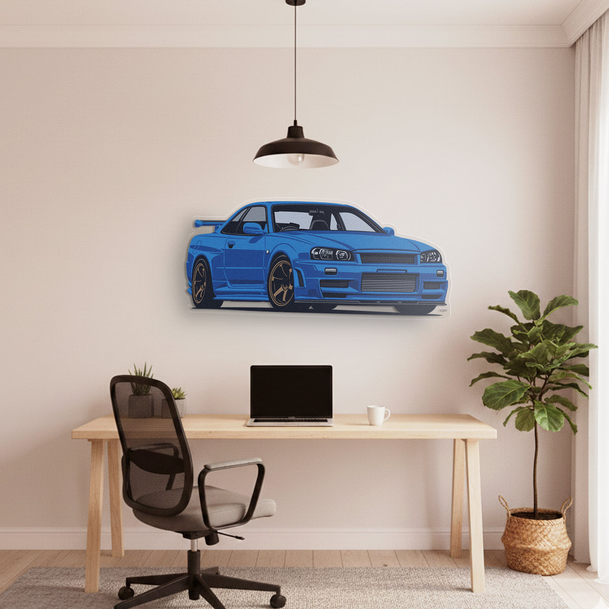 Skyline R34 GTR Front Angle Acrylic Print