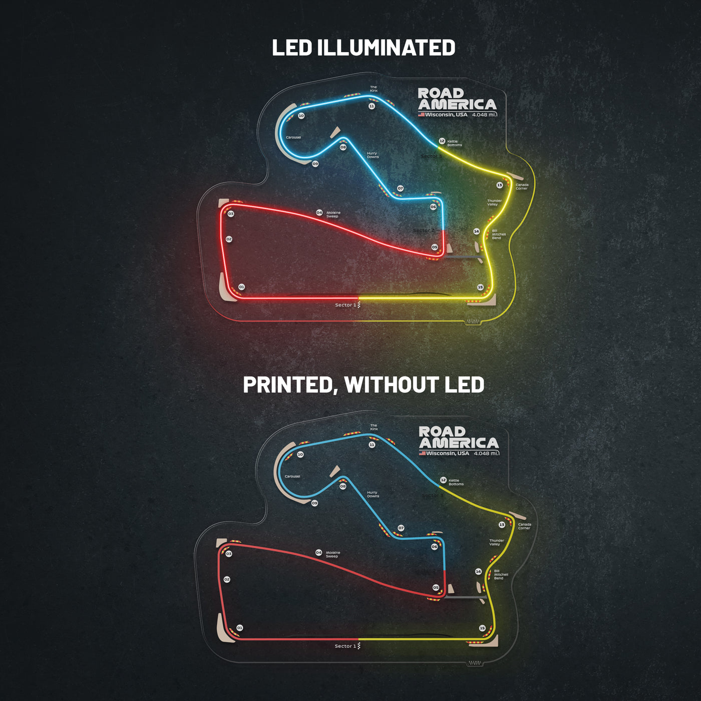 Road America Neon Race Track