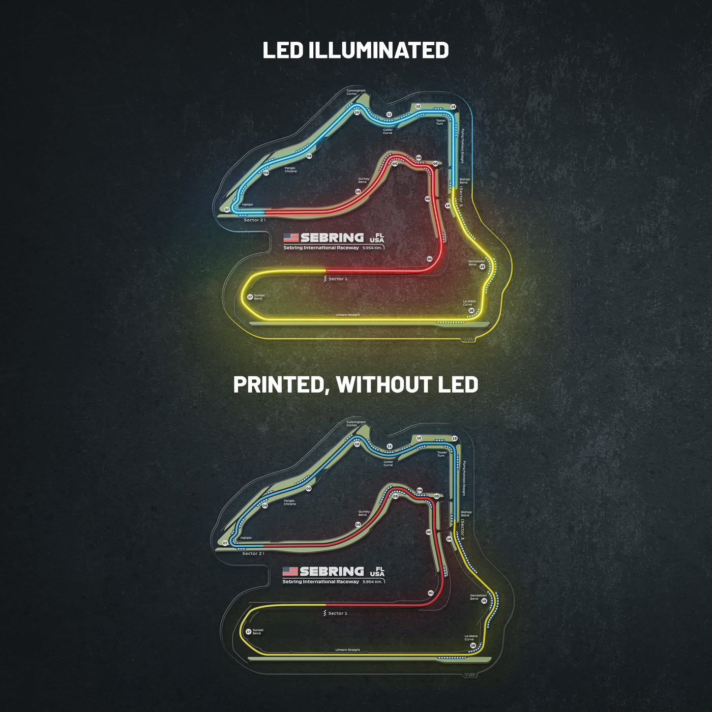 Sebring International Raceway Neon Race Track