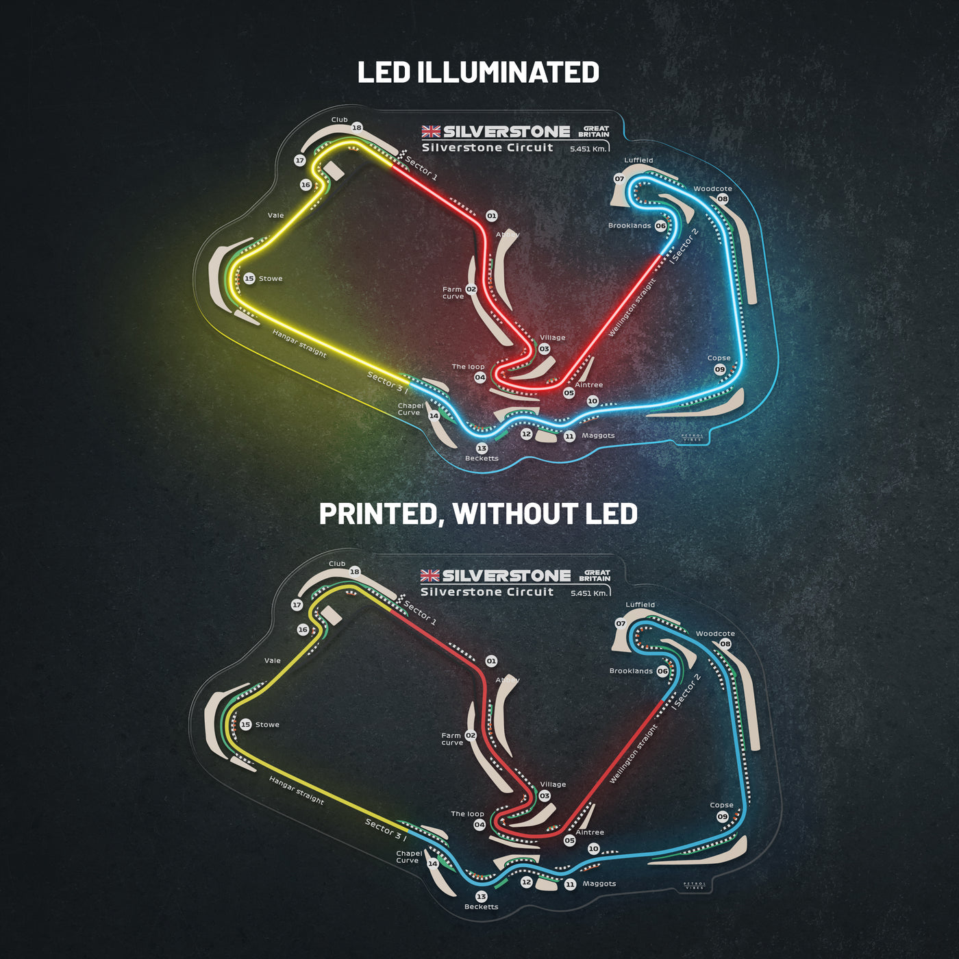 Silverstone Circuit Neon Race Track