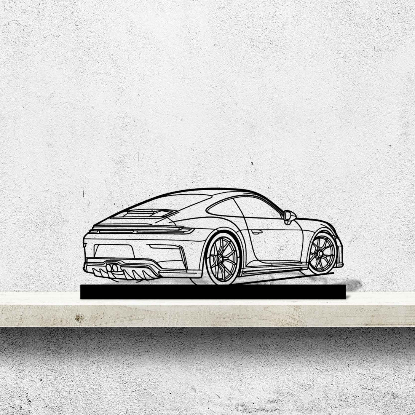 911 GT3 Model 992.2 Touring Back Angle Silhouette Metal Art Stand