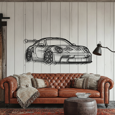 911 GT3 RS Model 992.1 Silhouette Metal Wall Art