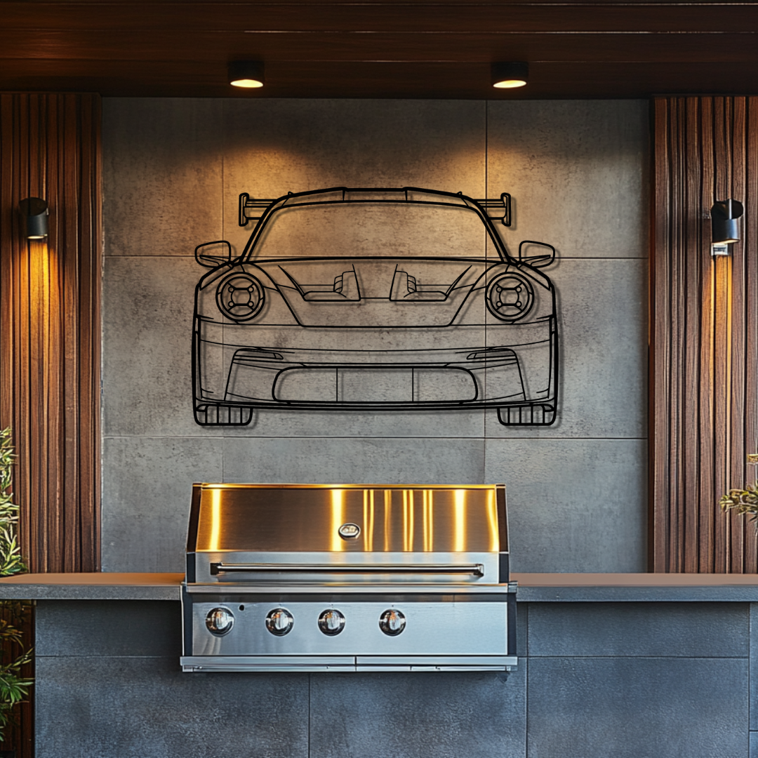 911 GT3 RS Model 992.1 Silhouette Metal Wall Art