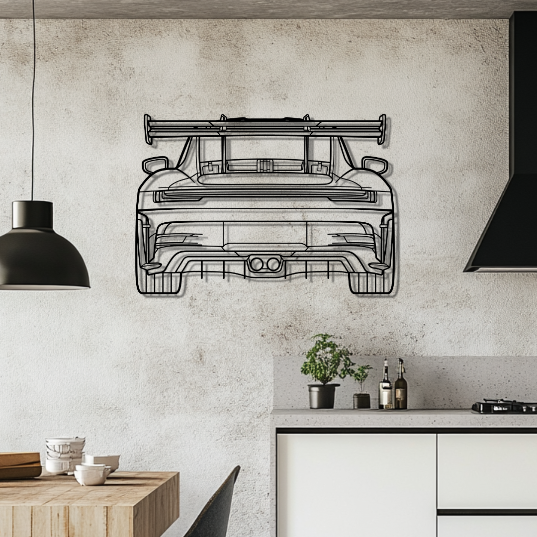 911 GT3 RS Model 992.1 Silhouette Metal Wall Art