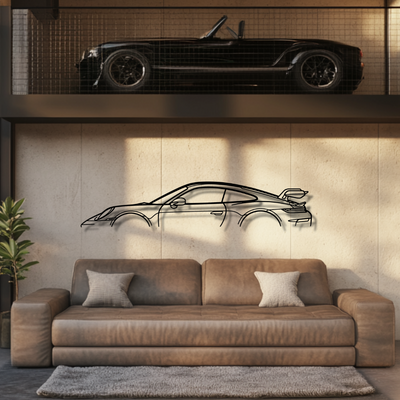 911 GT3 Model 992.2 Silhouette Metal Wall Art