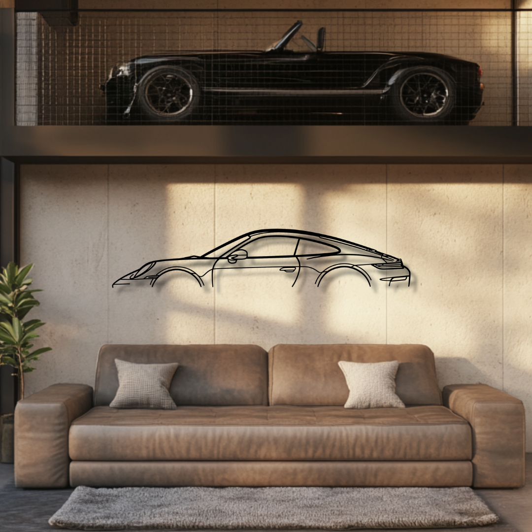 911 GT3 Model 992.2 Touring Silhouette Metal Wall Art