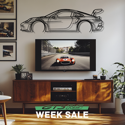 911 GT3 RS Model 992.1 Silhouette Metal Wall Art