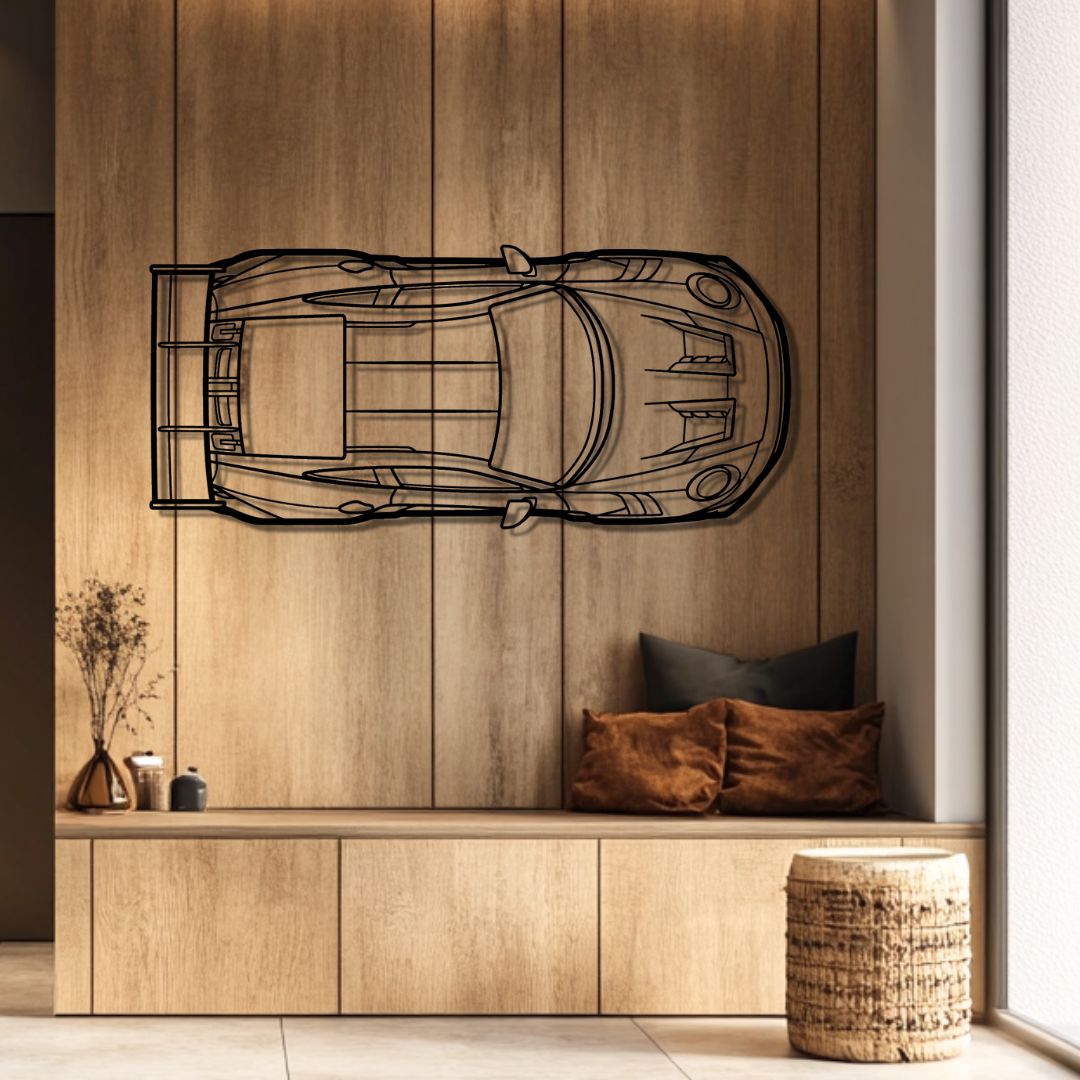 911 GT3 RS Model 992.1 Silhouette Metal Wall Art