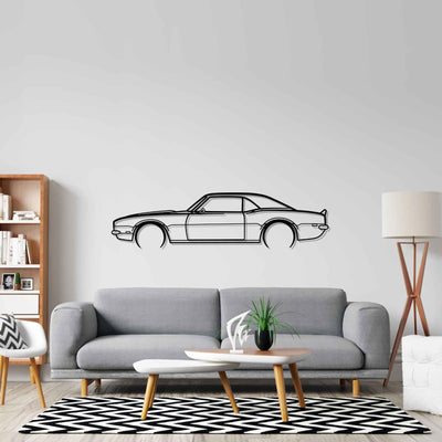 Camaro SS 1968 Detailed Silhouette Metal Wall Art