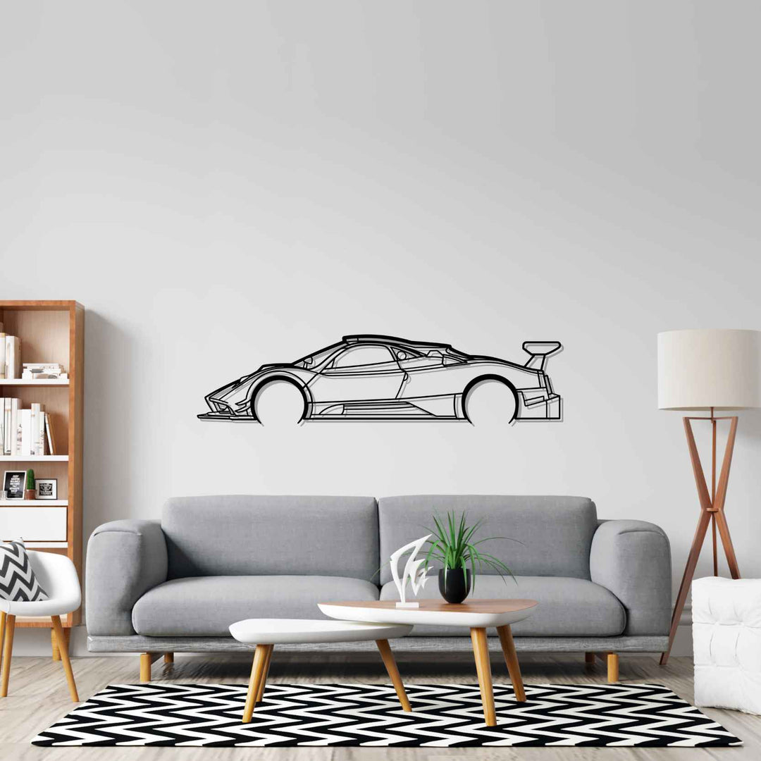Zonda R 2008 Detailed Silhouette Metal Wall Art – PetrolVibes