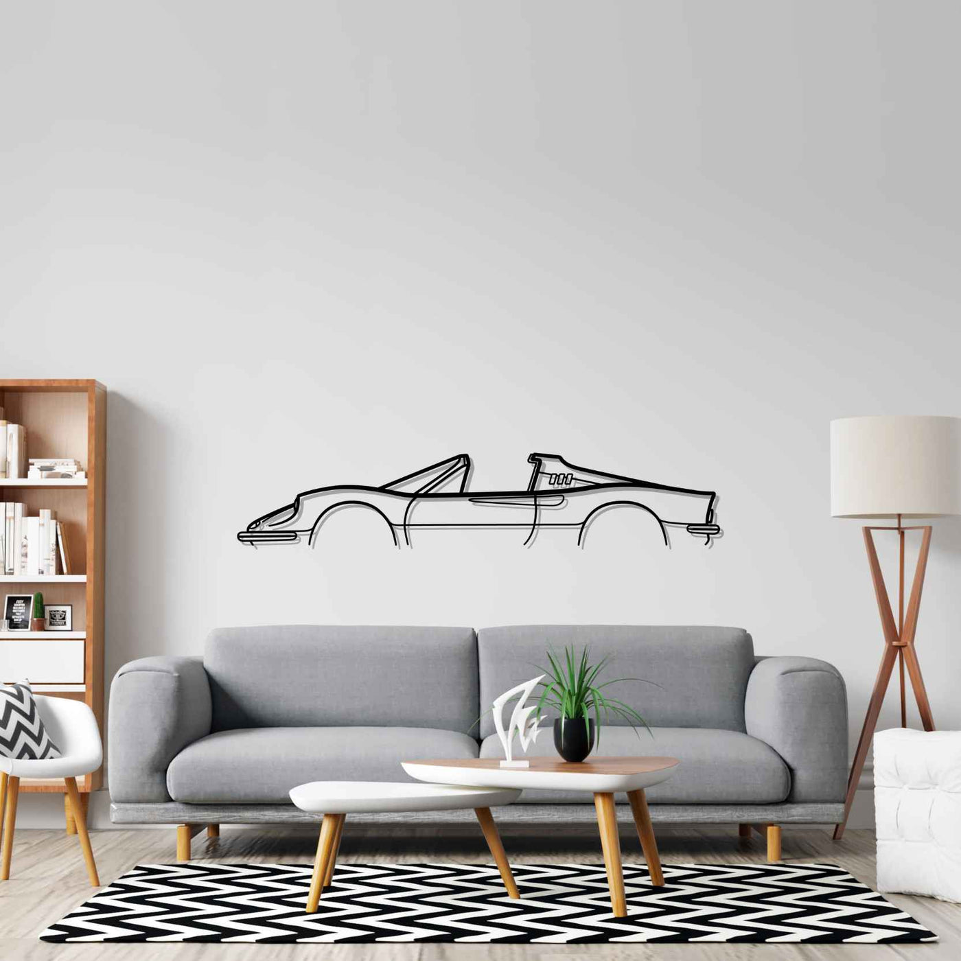 246 GTS Dino Classic Silhouette Metal Wall Art