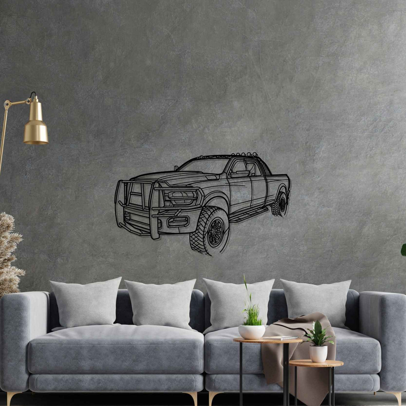 Ram 2500 Angle Silhouette Metal Wall Art