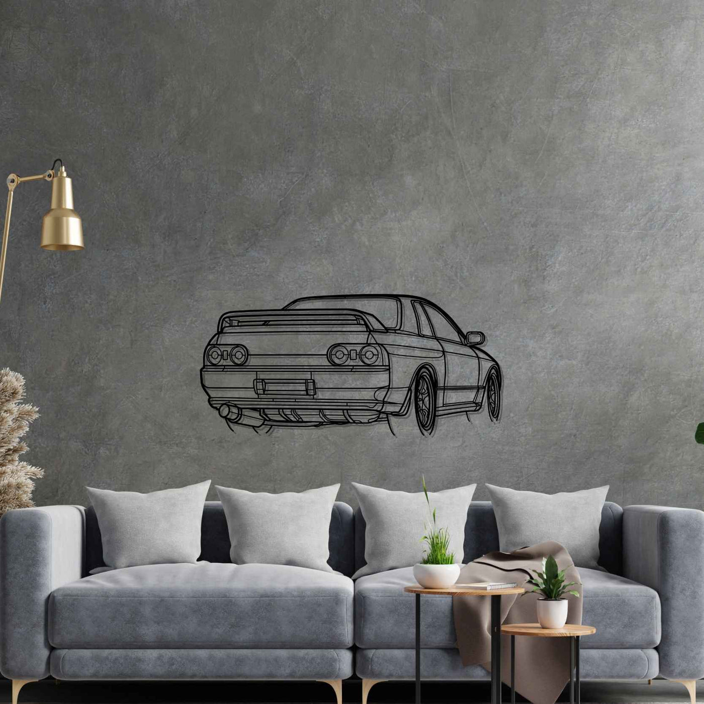 R32 GTR Nismo Angle Silhouette Metal Wall Art