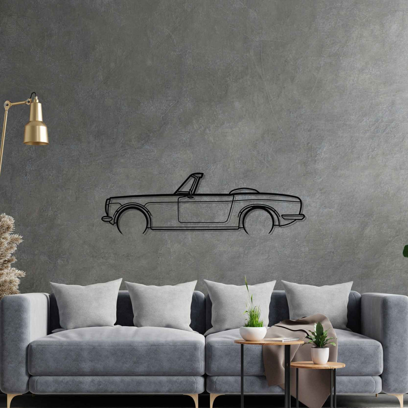 S600 1965 Detailed Silhouette Metal Wall Art