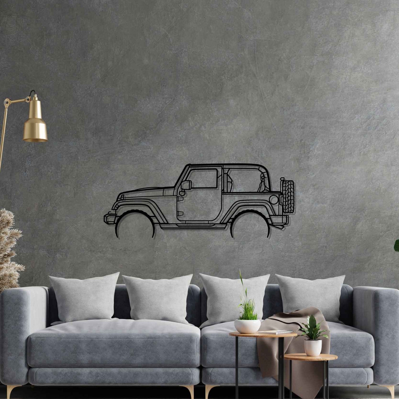 Wrangler 2 Door Detailed Silhouette Metal Wall Art