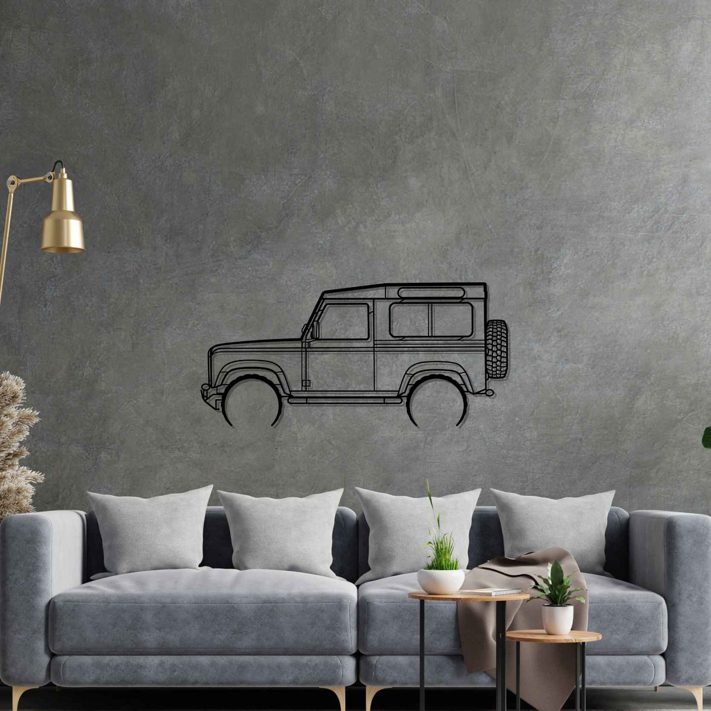 Defender 90 2005 Detailed Silhouette Metal Wall Art