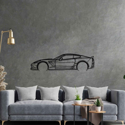 Corvette c7 z06 Detailed Silhouette Metal Wall Art