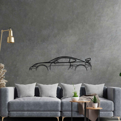 Cayman GT4 981 Classic Silhouette Metal Wall Art