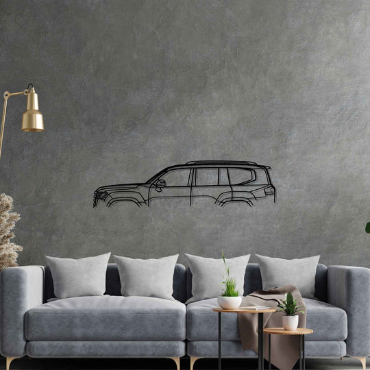 ウッドウォールアート　クロス　33×50cm Land Cruiser 300VX 2022 Classic Silhouette Metal Wall Art