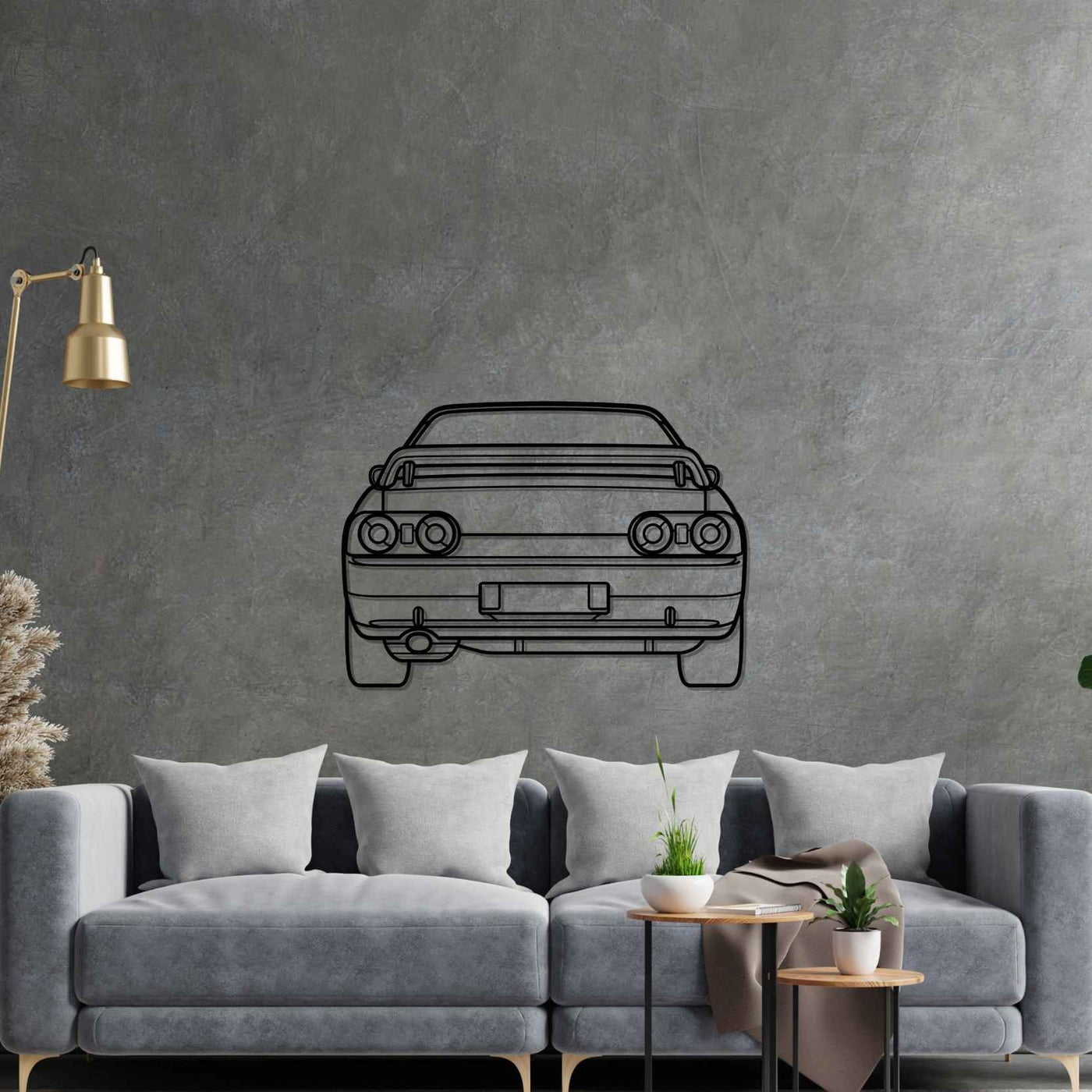 GTR R32 Back Silhouette Metal Wall Art