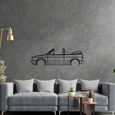 Golf 1 Sportline Cabriolet Detailed Silhouette Metal Wall Art