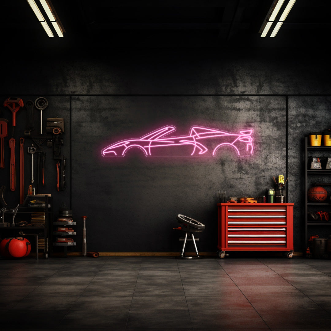 Corvette C8 HTC Neon Silhouette
