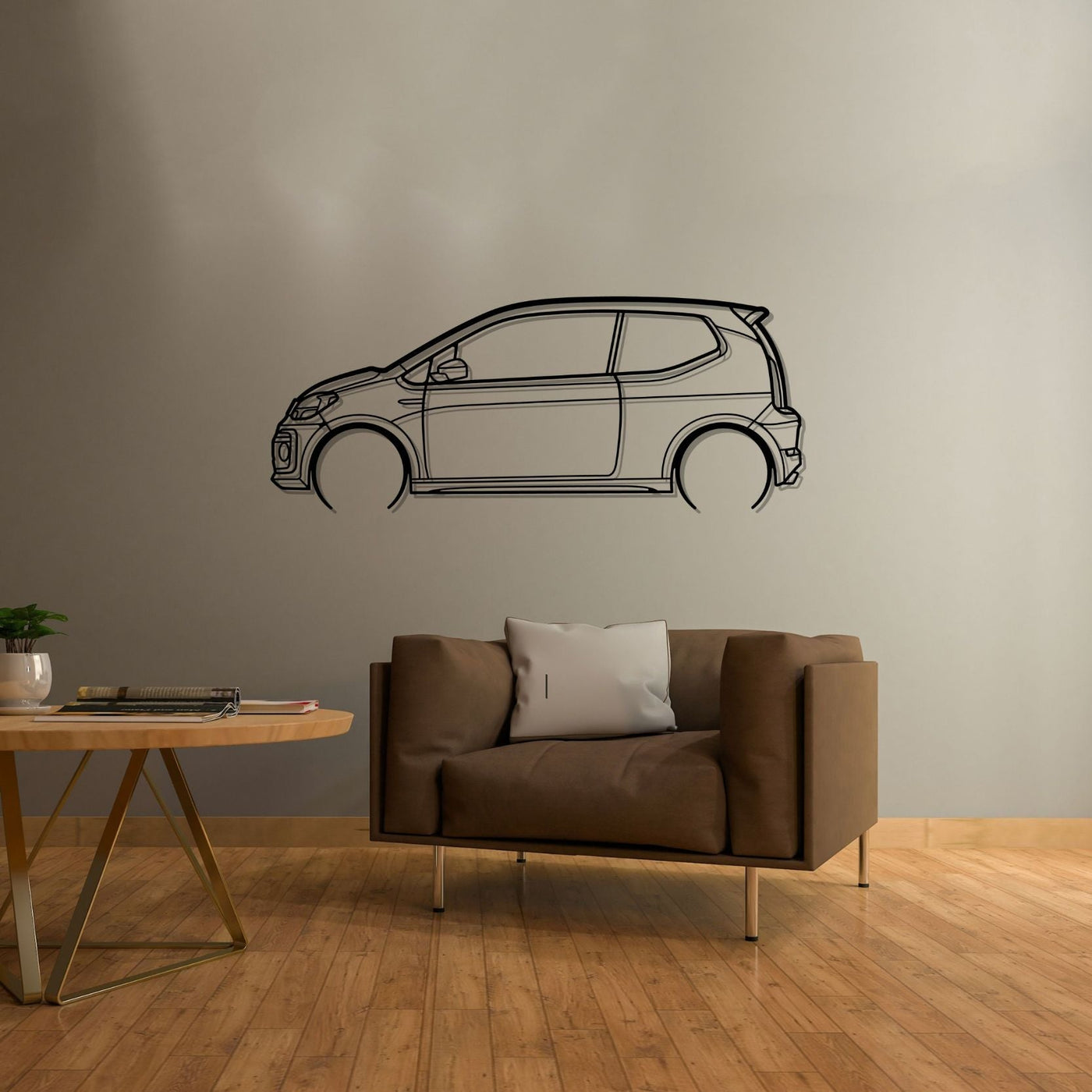 Up GTI 2019 Detailed Silhouette Metal Wall Art