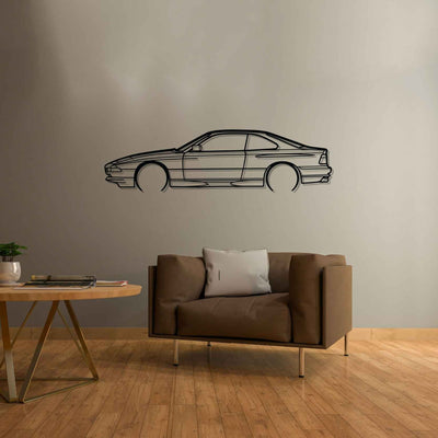 E31 850i 1991 Detailed Silhouette Metal Wall Art