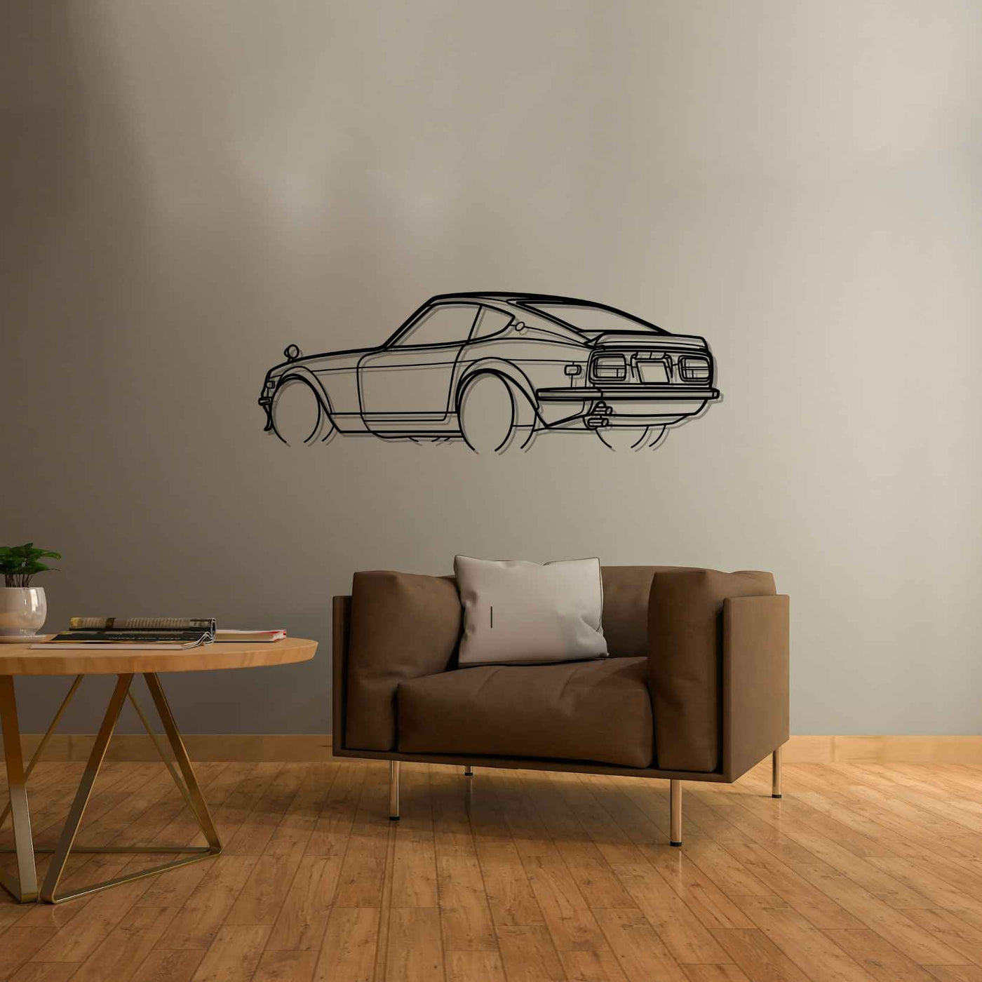 240Z 1972 Angle Silhouette Metal Wall Art