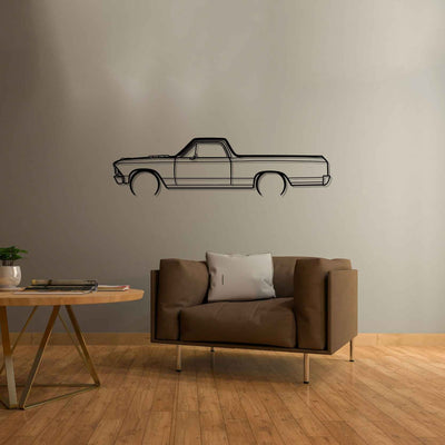 El Camino 1966 Detailed Silhouette Metal Wall Art