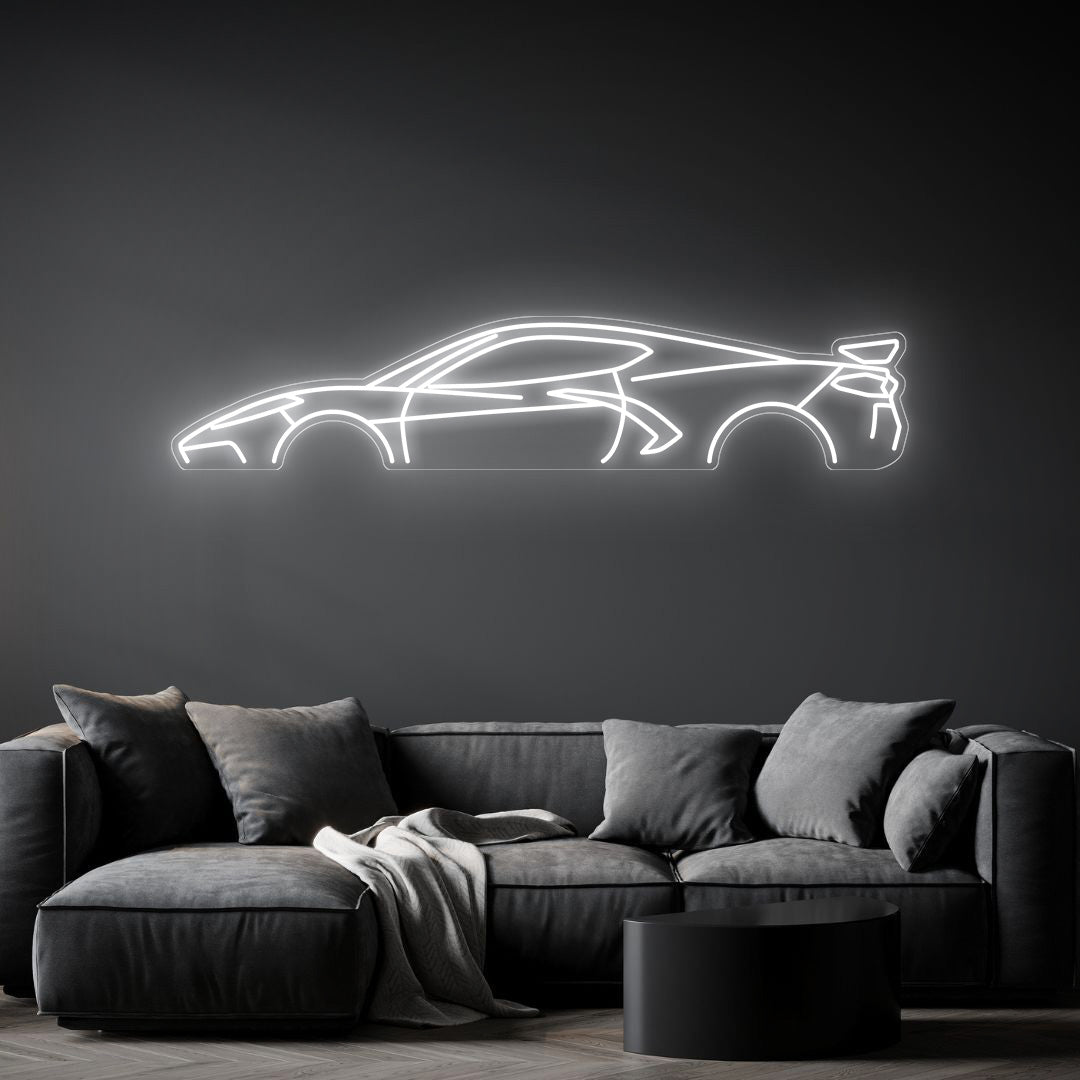 Corvette C8 Neon Silhouette