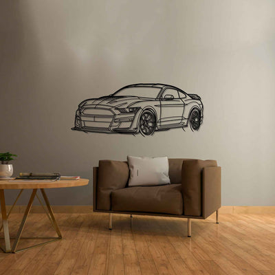 Mustang Shelby GT500 2021 Angle Silhouette Metal Wall Art
