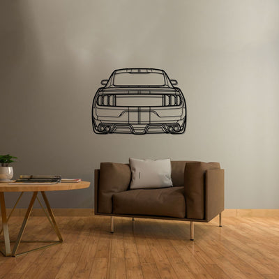 Mustang GT350 Back Silhouette Metal Wall Art