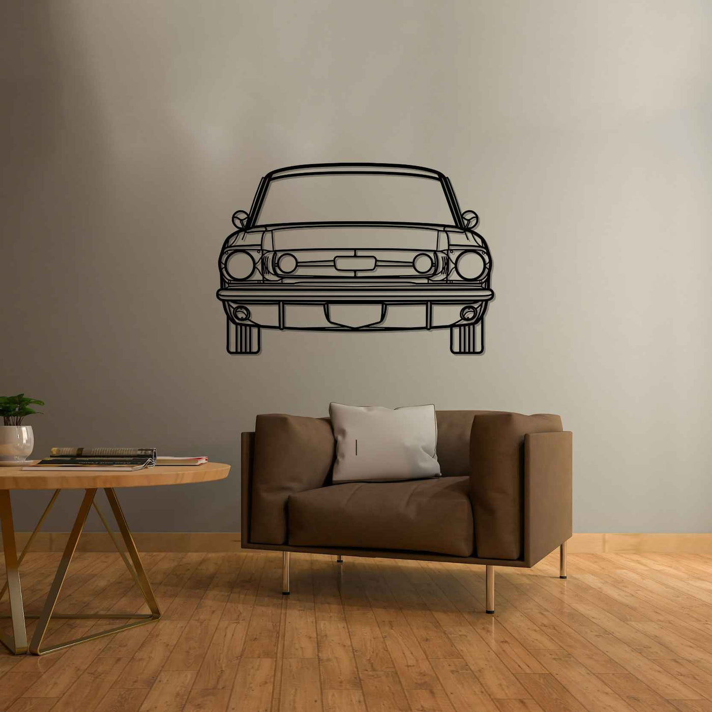 Mustang 1965 Front Silhouette Metal Wall Art