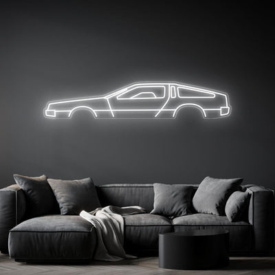 Delorean Neon Silhouette