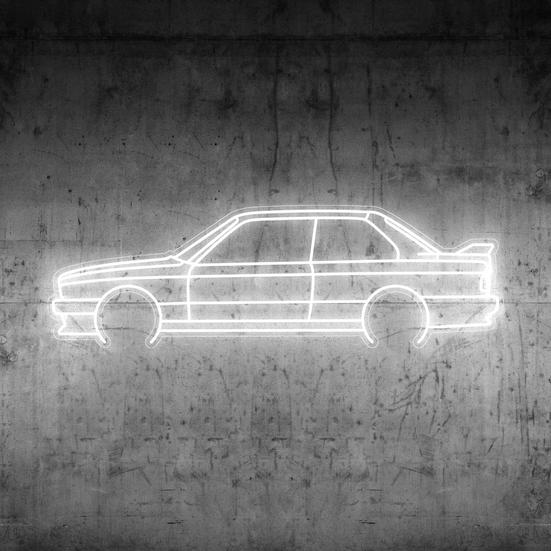 E30 M3 Detailed Neon Silhouette