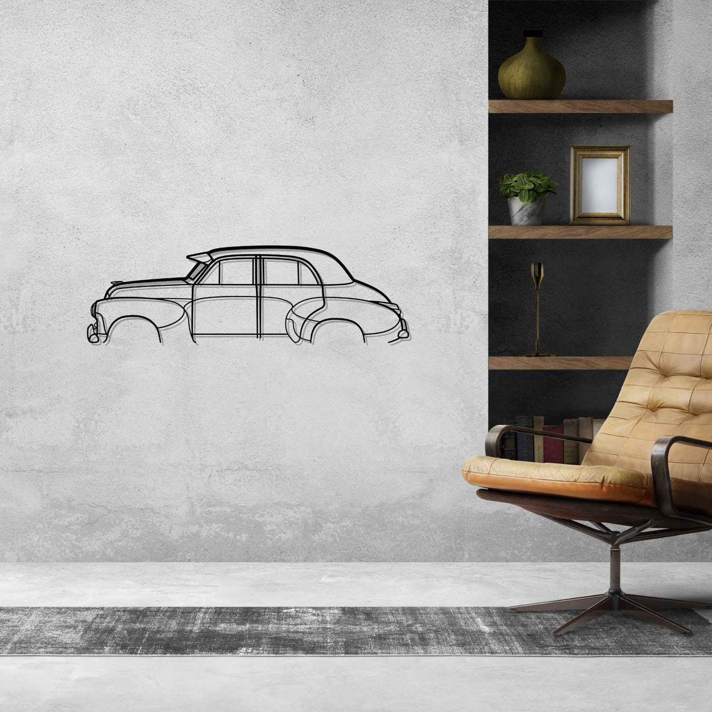 FJ Sedan 1956 Classic Silhouette Metal Wall Art