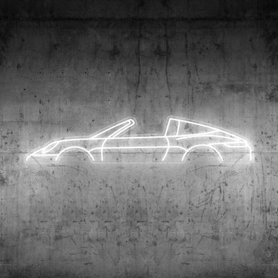 911 Targa Model 992 Neon Silhouette
