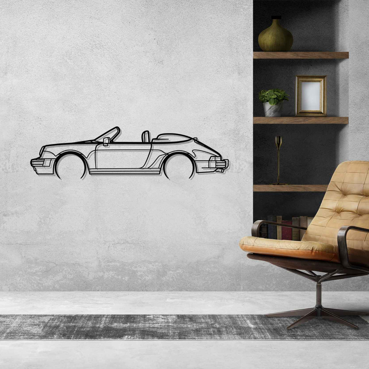 911 Speedster 1989 Detailed Silhouette Metal Wall Art