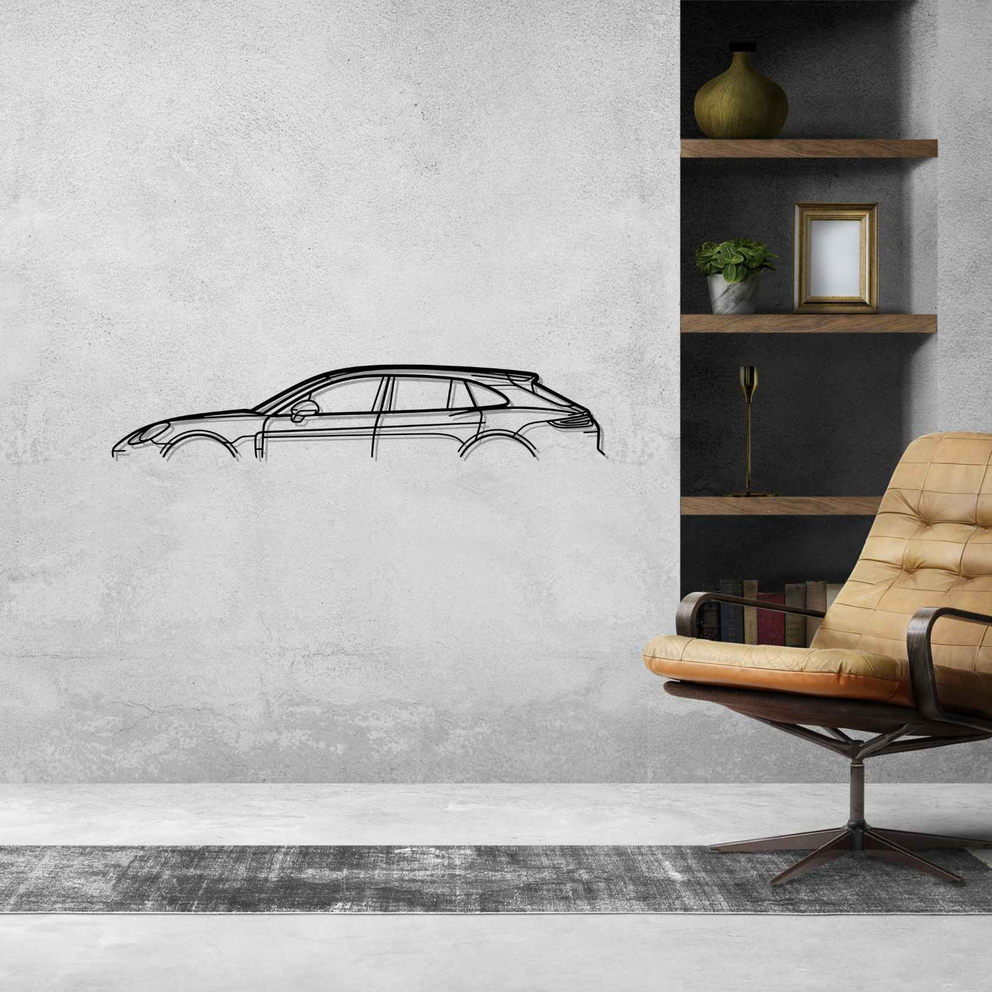 Panamera Turismo 2022 Classic Silhouette Metal Wall Art