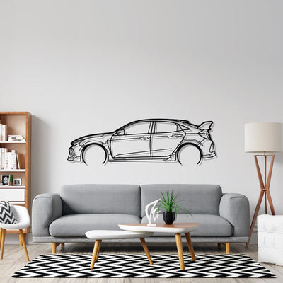 Civic Type R FK8 Detailed Silhouette Metal Wall Art