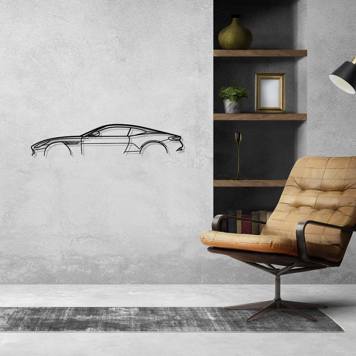 Aston DB11 Classic Silhouette Metal Wall Art
