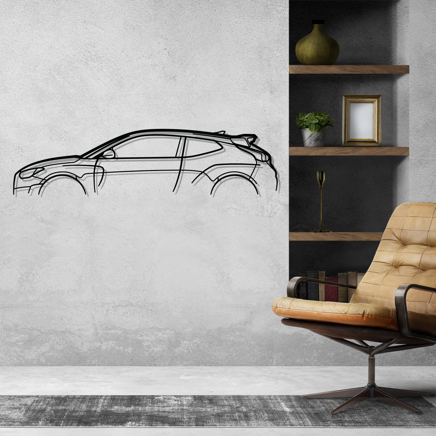 Veloster Classic Metal Silhouette Wall Art