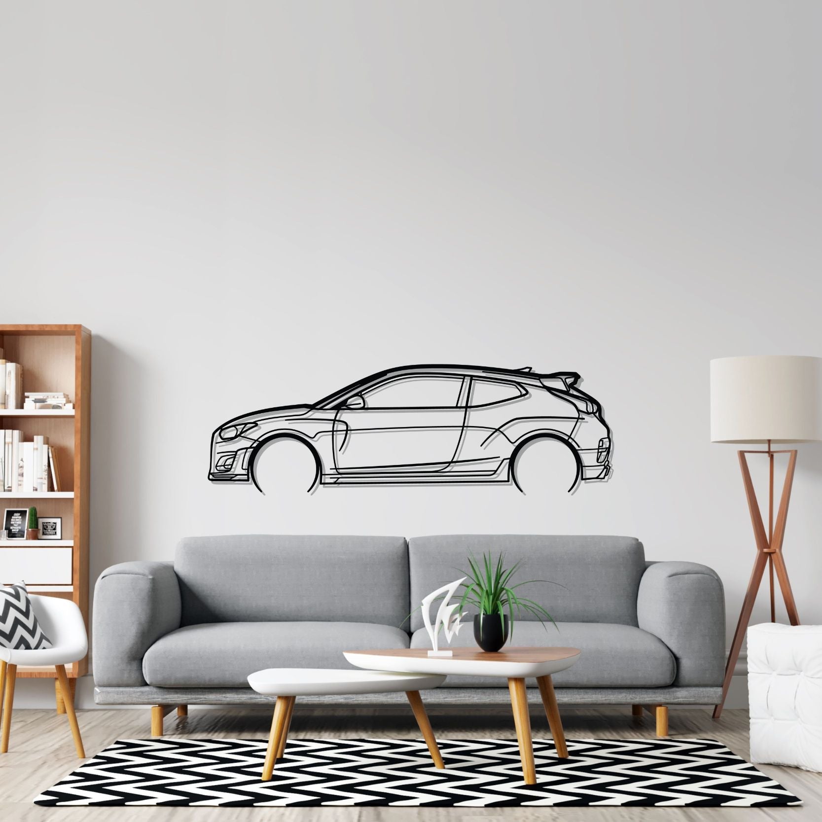 Veloster N Detailed Silhouette Metal Wall Art – PetrolVibes