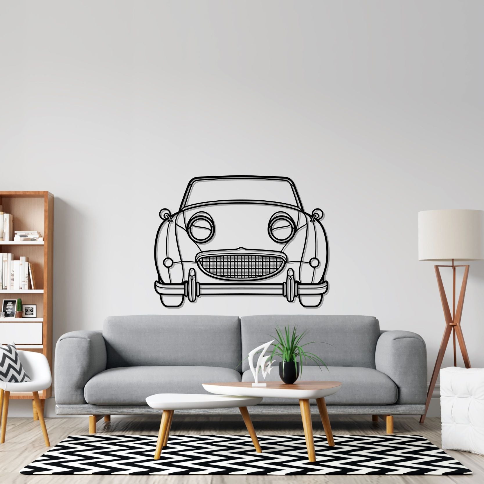 Healey Sprite Bug Eye 1960 Front Silhouette Metal Wall Art – PetrolVibes