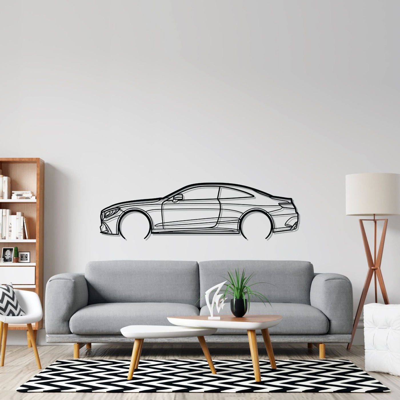 Mercedes s63 Coupe Detailed Silhouette Metal Wall Art